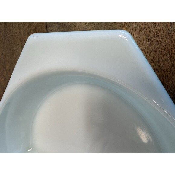 Vintage Pyrex 1 1/2 Qt Divided Turquoise Snowflake Casserole Dish MINT - Picture 4 of 10